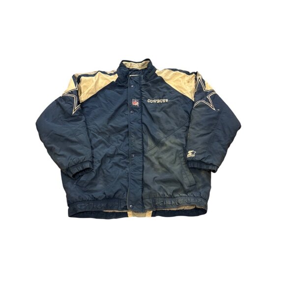 Vintage Starter Dallas Cowboys NFL Pro Line Puffer Jackets Men's 2XL Has Flaws - Picture 1 of 11